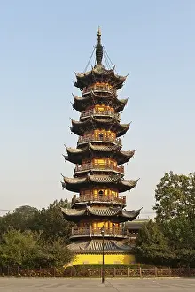 Category Buddhism Prints: Bell tower of the Longhua Pagoda