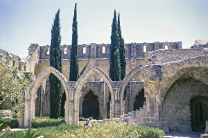 Bellapais Abbey monastery ruins, Bellapais, Kyrenia or Girne, Northern Cyprus, Cyprus, Europe 1973, Europe