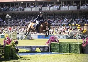 Category Historic EN Prints: Ben Maher of Great Britain and riding Dallas Vegas Batilly compete in the first round of the 1