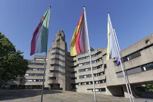 Bensberg Town Hall, inner courtyard with stair tower
