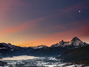 Category Mountain Landscapes Prints: Berchtesgaden basin, behind the Steinernes Meer and Watzmann