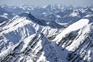 Berge im Winter, Blick auf Vorderlahner Kopf vom Sonntagshorn