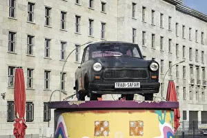 Berlin Germany, 2014. Old Trabant car on display in Berlin