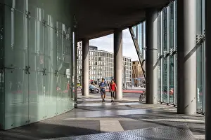 Berlin, Germany, July 28, 2019: Street scene in the Sony Center