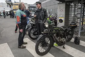 BERLIN - MAY 11, 2019: The owner of a motorcycle D-Rad R-O / 4