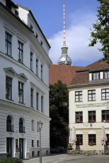 Berlin Television tower viewed from the Nikolai district