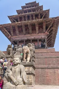 Bhaktapur/Nepal-19.03.2019:The view on Bhaktapur Durbar Square