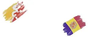 Bhutan and Andorra Flags on White Background