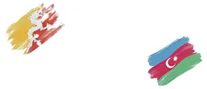 Bhutan and Azerbaijan Flags on White Background