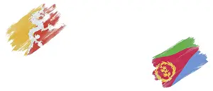 Bhutan and Eritrea Flags on White Background