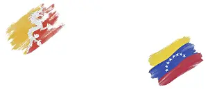 Bhutan and Venezuela Flags on White Background