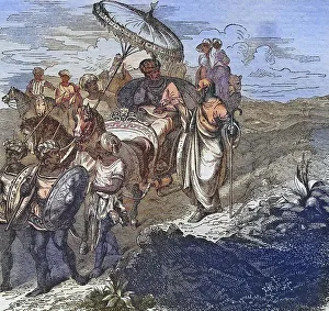 Biblical History, Philip instructs the chamberlain of Queen Candaze in Christianity