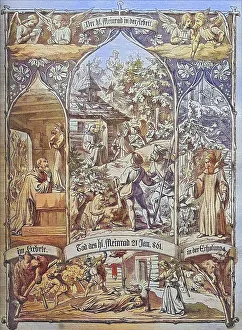 Biblical History, St. Meinrad, Historical steel engraving from 1860