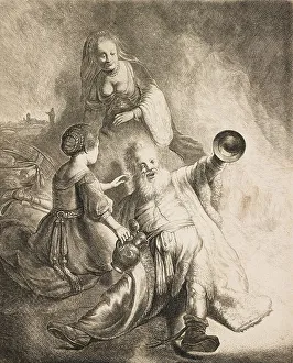 The biblical Lot with his two daughters
