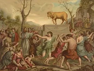Biblical scene, Bible, Adoration of the Golden Calf