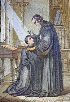 Biblical story, Obedience, Priest blesses a novice