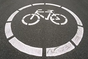Bicycle lane, marking on a cycle path