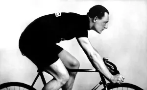 Bicycle racer, historic photograph, around 1926