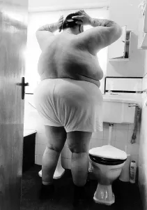 Big man in underpants, England, Great Britain