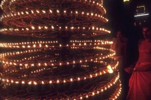 Big temple lamp in India