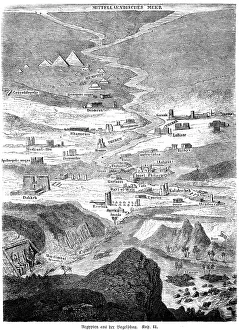 Bird's eye view of Egypt, map
