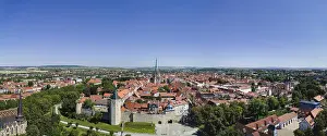 A bird's eye view of the old town centre of Muehlhausen A bird's eye view of the old town centre of Muehlhausen