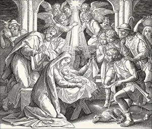 The birth of Jesus Christ, by Julius Schnorr von Carolsfeld