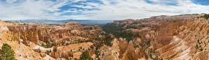 Bizarre landscape, reddish rocky landscape with fairy chimneys