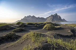 Black beach with volcanic sand