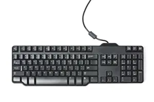 Black computer keyboard isolated on white background