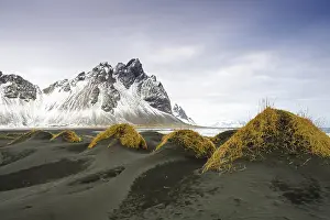 Black lava beach, Mount Vestrahorn