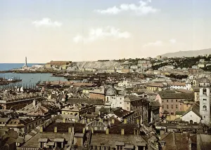 Blick zum lighthouse, Genua, Italien