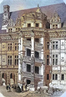 Blois Castle on the Loire, Francis I's Wing with the Open Spiral Staircase