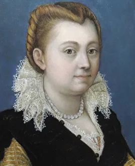 Blonde Woman with White Collar
