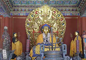 Framed Print : Blue Buddha Altar, Yonghe Gong Buddhist Lama Temple in Beijing