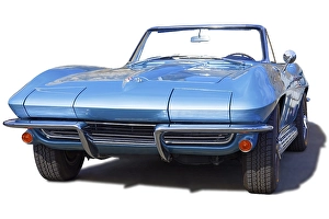 Blue Chevrolet Corvette Sting Ray Convertible