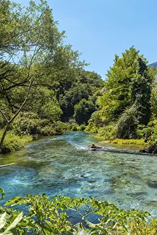 The Blue eye river, a natural phenomenon in the mountains of southern Albania