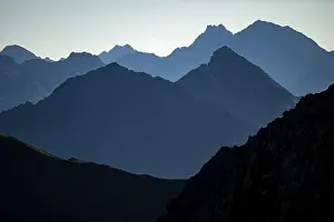 Blue hour over Montafon mountains