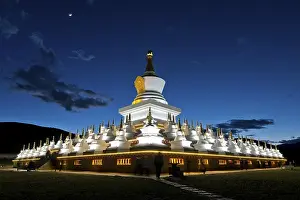 Blue Hour over Tibetan Choerten