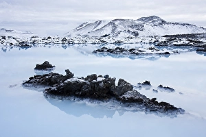 Category Mountain Landscapes Prints: Blue Lagoon in the winter, Iceland, Europe
