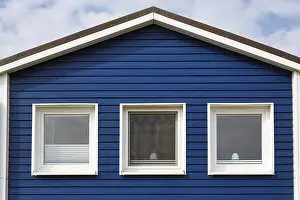 Category Historic EN Prints: Blue lobster shack, wooden facade with three windows