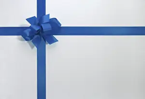 Blue ribbon on a white background