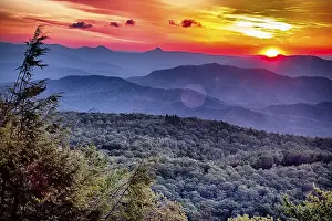 Blue Ridge Parkway summer Appalachian Mountains Sunset