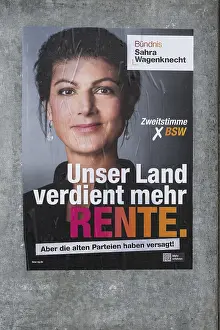 Board with election poster, BSW