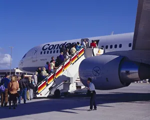 Boarding Jet, Condor Boeing, 757 Ibiza Island Spain