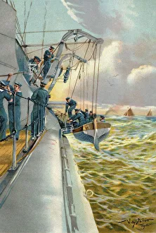 Boat maneuvers with a lifeboat, c