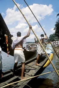 Boat racing at Aranmula Pamba River, Kerala, India