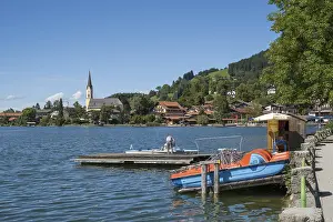 Framed Print : Boat rental at Schliersee, St. Sixtus church Framed Print : Boat rental at Schliersee, St. Sixtus church