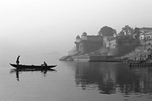 Boat in river Ganges Varanasi Uttar Pradesh India Asia 1982