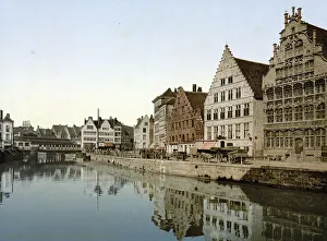 Boathouses on the canal in Ghent